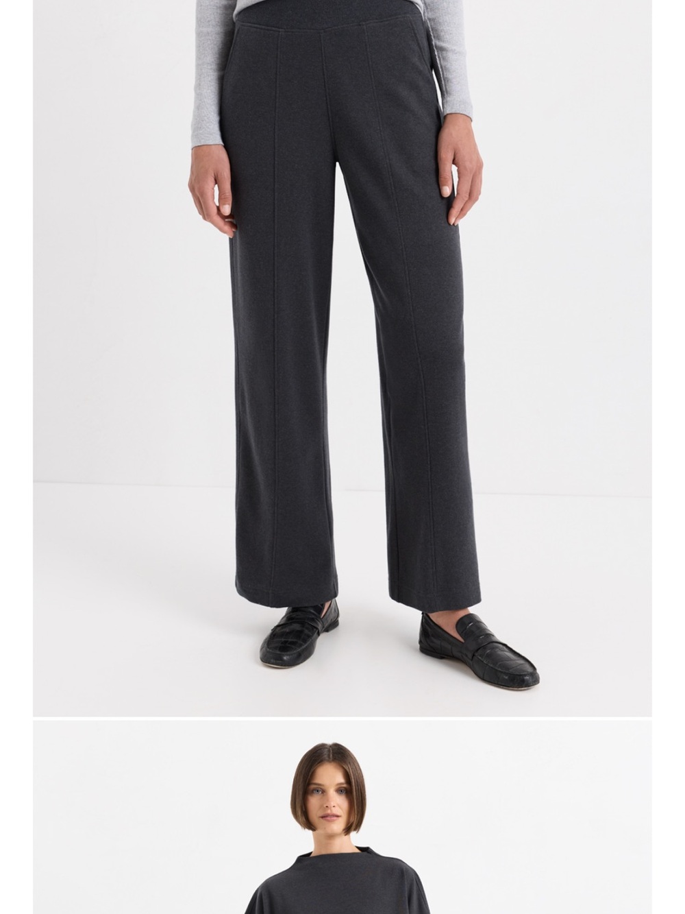 Pact Charcoal Airplane Pintuck Wide Leg Pant